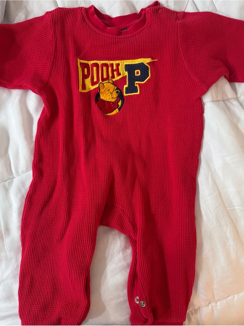 Vintage 1990s Disney Winnie the Pooh One-Piece Romper, 24 month, embroidered